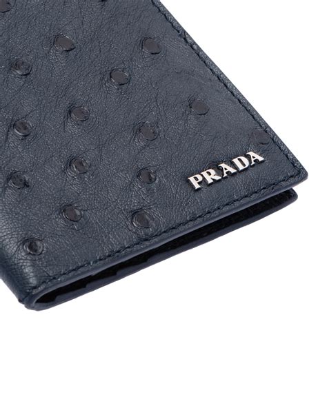 prada ostrich leather wallet|Navy Ostrich Leather Wallet .